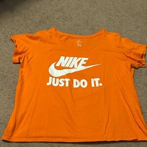 Nike Vibrant Orange Tee with White Logo
